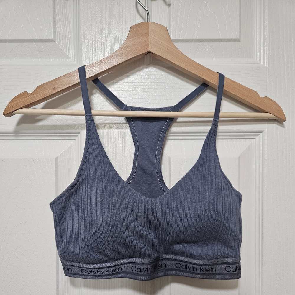 Calvin Klein Blue Racerback Lounge Bra/Sports Bra With Removeable Cups